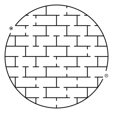 A circular maze with a brick fill