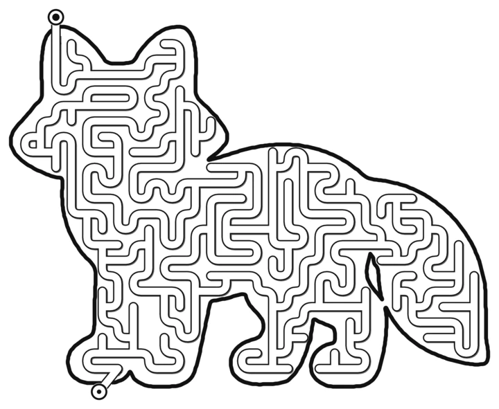 A fox shaped pipe maze