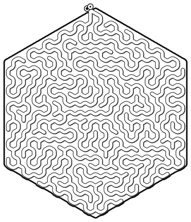 A hexagonal pipe maze