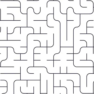 A square maze with ribbon walls