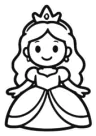 The same princess marker in black and white line art