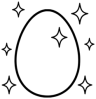 The same dino egg marker in black and white line art