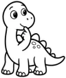 The same t-rex marker in black and white line art