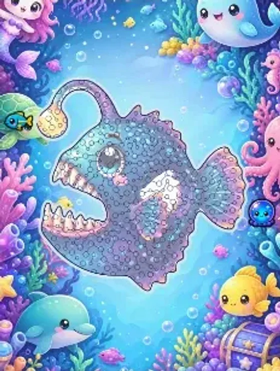 Anglerfish Light: an anglerfish maze glowing in the deep