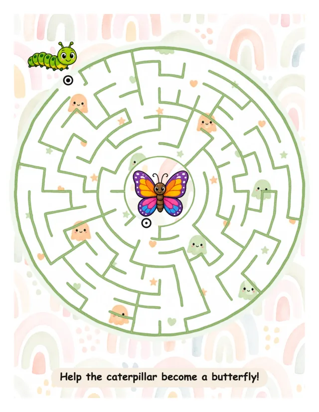 Caterpillar to Butterfly maze