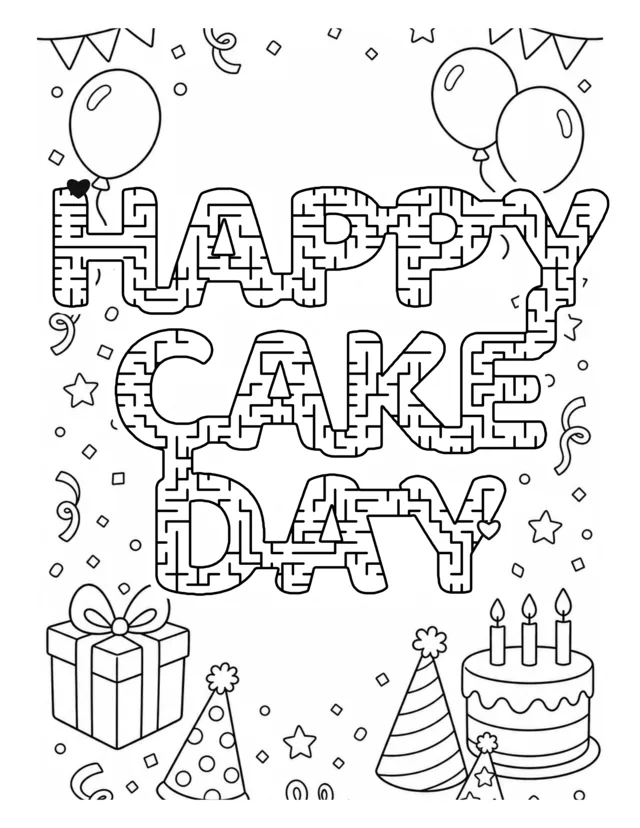 Happy Cake Day word maze