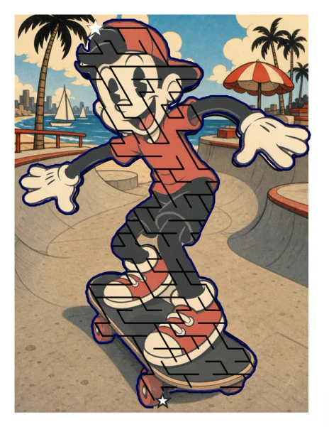 Skateboarder maze