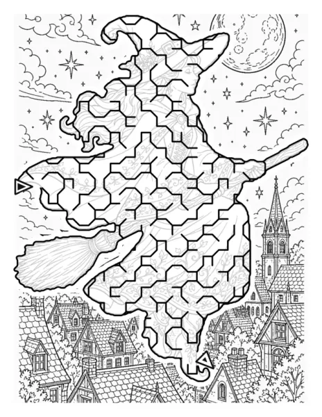Witch on a Broomstick maze